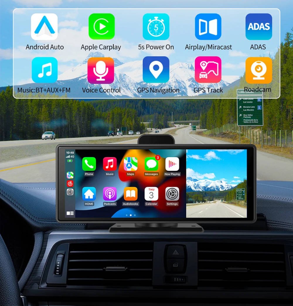 4K dashbordkamera med ryggekamera og ADAS